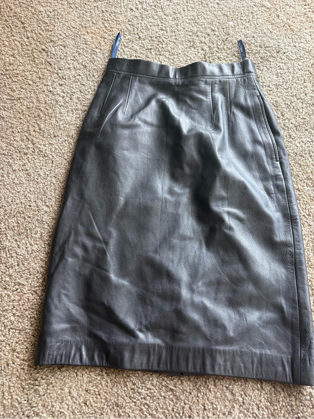 Tailored Black Leather Pencil Skirt